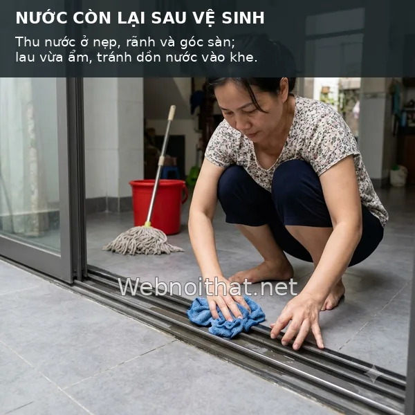 Chân Vách Kính Bị Đọng Nước: Do Rò Nước, Vệ Sinh Hay Ngưng Tụ? 03 thu nuoc sau ve sinh